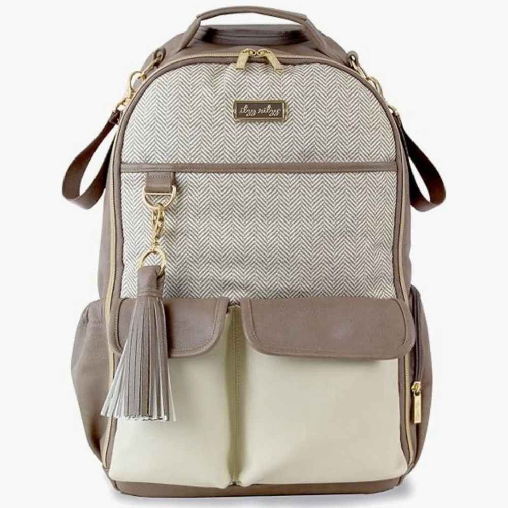 Itzy Ritzy Vanilla Latte Diaper Bag Backpack